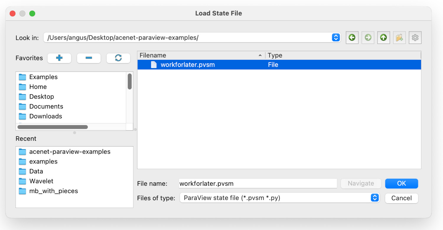 load state dialogue window