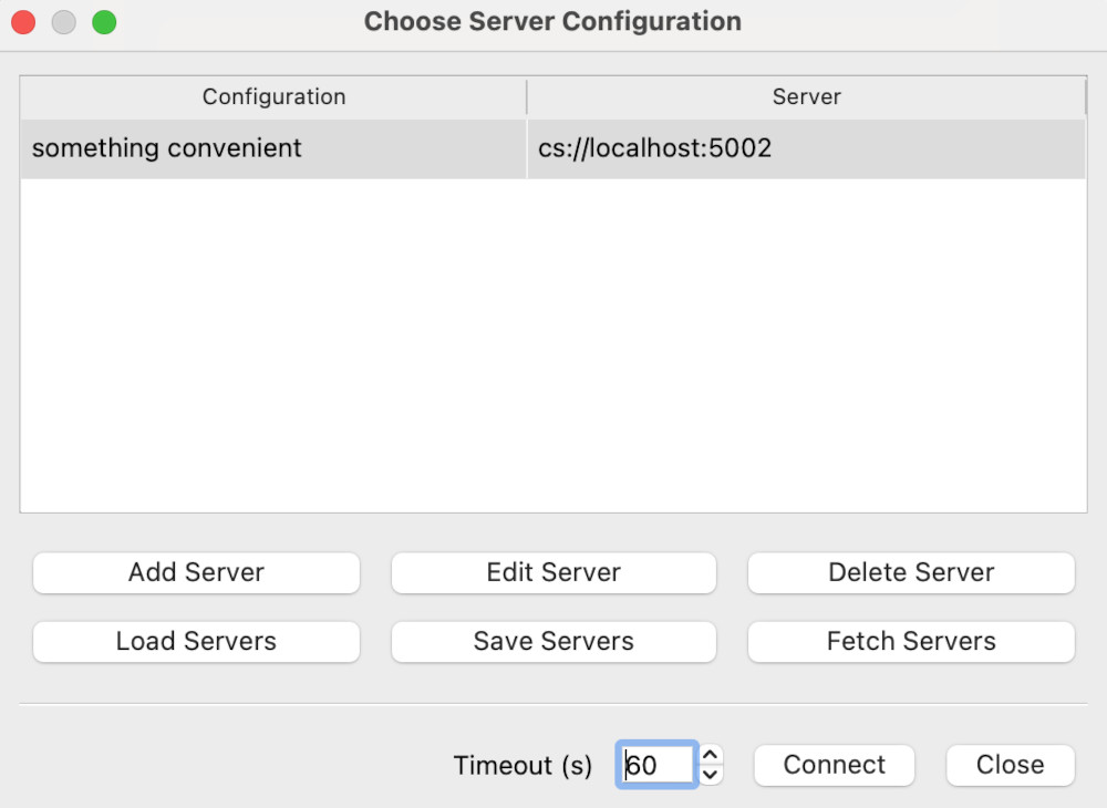 Paraview choose server dialog