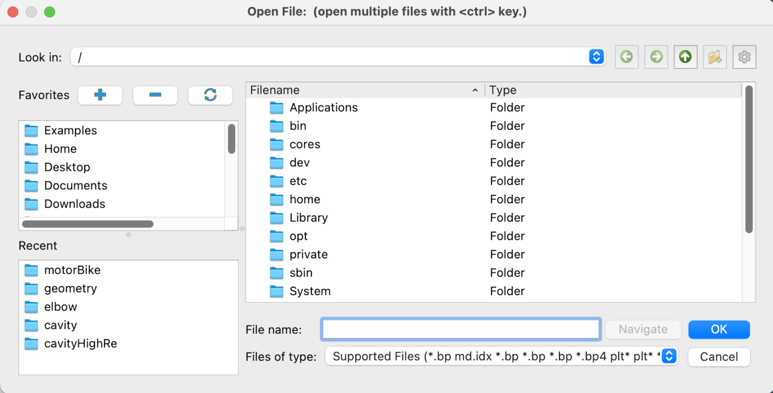 Open file dialogue