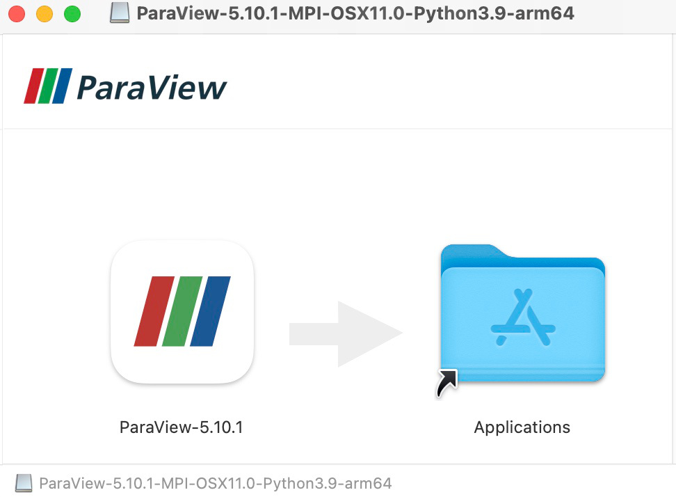 Paraview application folder drag